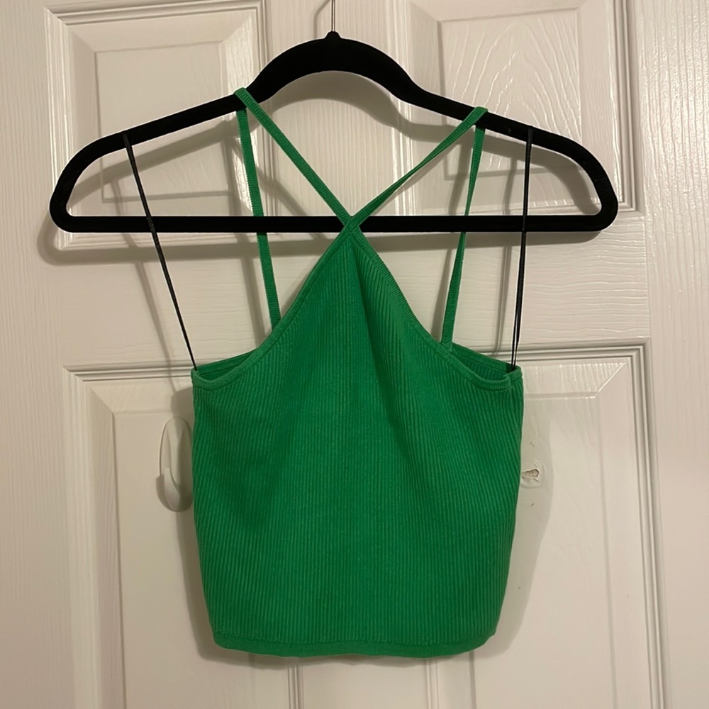 H&M kelly green knit top